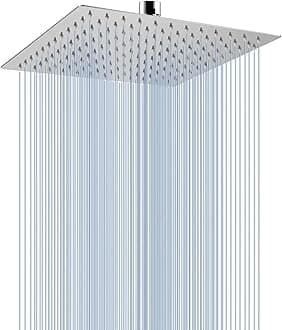 Voolan Rain Shower head, High Pressure Shower Head Made of 304 Stainless Steel, Relaxed Shower Experience Even at Low Water Flow and Pressure (10" Chrome)