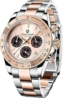 PAGANI DESIGN(パガ－ニデザイン) Men’s Watches Full Stainless Steel Analogue Quartz Wrist Watch for Men Daytona Homage Luxury Waterproof Dress Wristwatch Auto Date