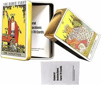Tarot Cards for Beginners,Oracle Cards Deck with Guidebook Waterproof Cards, Fortune Teller Game Set for Family Reunion Expert Reader for Christmas Birthday, Gold