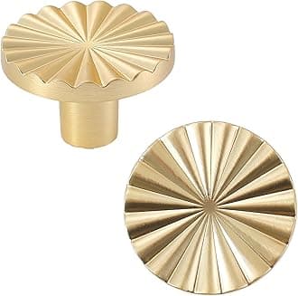 6 Pack Gold Kitchen Cabinet knobs and Pulls - Brushed Gold Zinc Cupboard Drawer Handles for Dresser Drawers