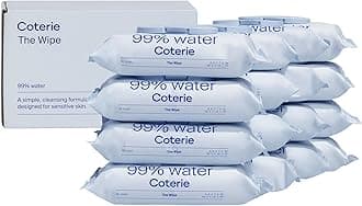 Coterie Baby Wipes for Sensitive Skin, Vegetable & Plastic Free Fibres, 99% Water, Hypoallergenic, pH Balanced, Odourless, Clean and Gentle Baby Essentials, Pack of 16, 896 Pieces