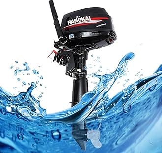 Outboard Motor, 2 Stroke 6 hp 102cc Heavy Duty Boat Engine Fishing Boat Motor w/CDI System Water Cooling System (2 Stroke 6 hp)