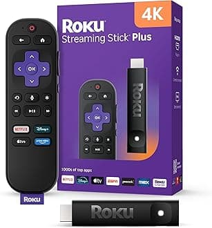 Streaming Stick Plus - 4K & HDR Roku Streaming Device for TV with Voice Remote - Free & Live TV