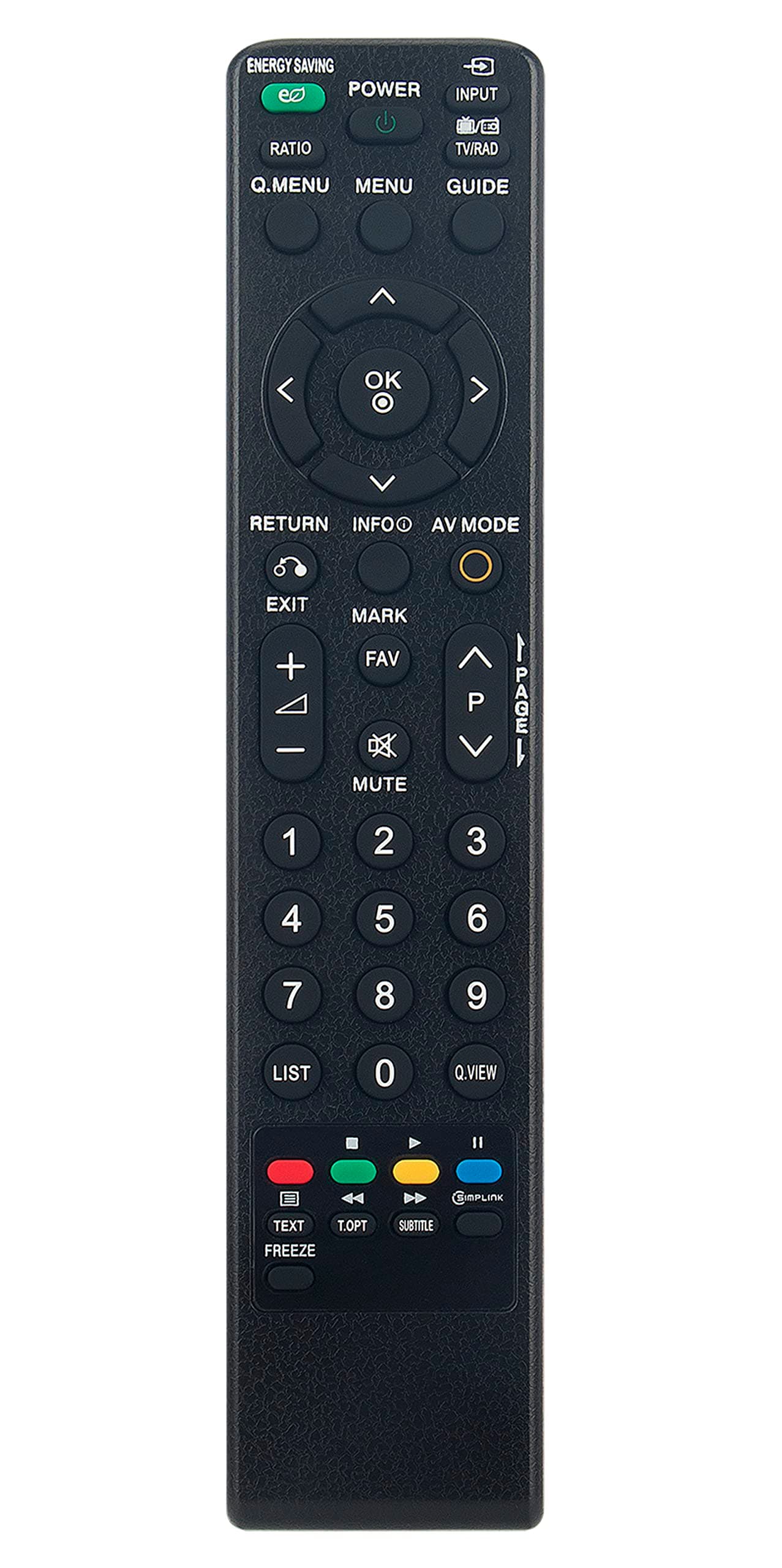 MKJ42519615 Replace Remote Control fit for LG LCD LED Plasma TV 19LU5010 22LU5000 42PQ1000-ZA 50PQ1000-ZA 42PQ1000-ZD 50PQ1000-ZD 42PQ1100-ZE 50PQ1100-ZE 42PQ2000-ZA 42PQ2010-ZB 50PQ2000-ZA