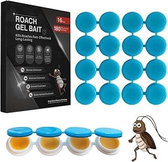 16 Pack Cockroach Gel Bait, Highly Effective Roach Gel Bait Indoor Infestation Solution, Fast Acting Cockroach Killer Indoor Home Kitchen Use, Easy to Apply & No Mess Roach Bait, Long-Lasting