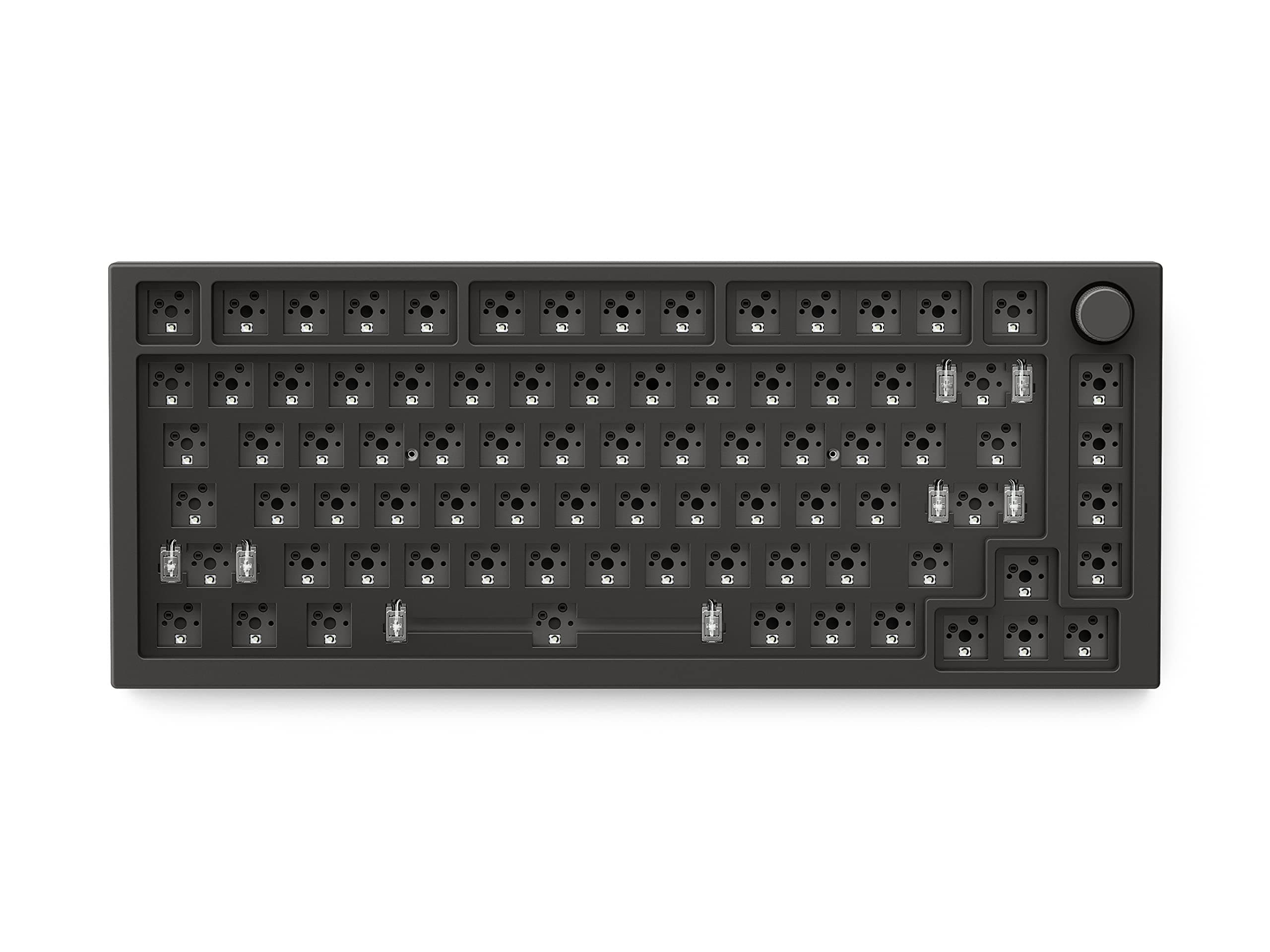 Glorious Gaming GMMK PRO 75% Barebones Black (Frame Only) - Modular Mechanical Gaming Keyboard, TKL Size (75%), 3.3lb Frame, RGB, Fully Customisable, 5-Pin Switch Support (RENEWED)