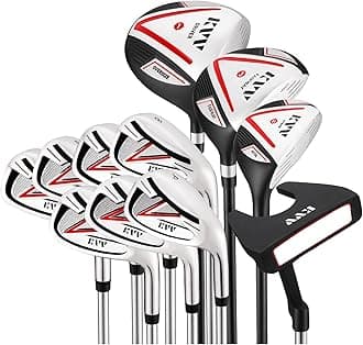 KVV Men's Golf Clubs Package Set, 11-Club Complete Set with/Without Stand Bag/7-Piece Irons (5~P#), Right Handed/Left Handed