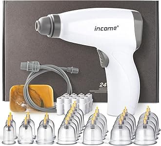 24pcs Cupping Set,Electric Cupping Therapy Set with Pump,Rechargeable Vacuum Adjustable Suction Kit Gua Sha One-Key Start, Body Beauty Massage Pain Relif for Back Body Use