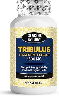 Oladole Natural Tribulus Terrestris Extract 1500mg - 120 Capsules | Supports Male Hormonal Balance, Stamina,Libido Enhancement,Boost Energy,Vitality,Urinary Tract Health | Non-GMO, Gluten Free