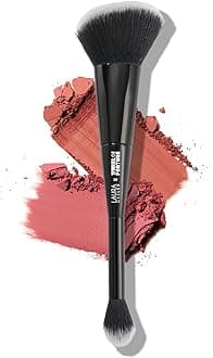 LAURA GELLER NEW YORK x Wheel of Fortune Limited Edition Collab Dual-Ended Blush + Bronzer Precision Brush | Fluffy Powder Brush, Contour & Define, Vegan Bristles