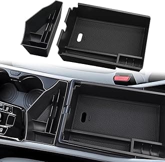 2pcs Compatible with Kia Sportage Hybrid 2026 2025 2024 2023 Accessories NQ5 Car Interior Center Console Organizer Armrest Storage Box Armrest Cover Insert Tray -Black