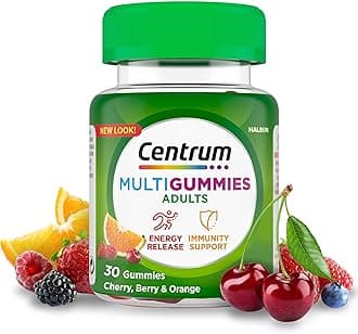 MultiGummies, Gummy Multivitamins for Adults with Cherry, Berry & Orange Natural Fruit Flavouring, Includes essential vitamins D, B12 & C, 30 ct
