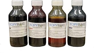 KOPYBAKE Edible Printer Inks, Compatible with Epson and Canon Edible Printers, Available in 4 Colors - Cyan, Magenta, Yellow and Black, 100 ML