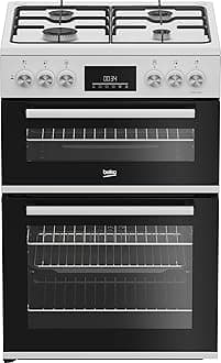 Beko 60cm Dual Fuel Cooker - White - A Rated