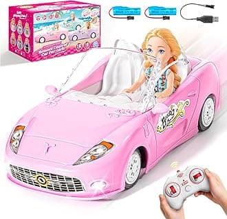 Pink Remote Control Car for Girls, 1:18 Scale RC Cars with LED Light, 2.4 GHZ Pink Truck Toy with 100 Min Long-Lasting Rechargeable Batteries, Gifts for Boys Girls Aged 4-7