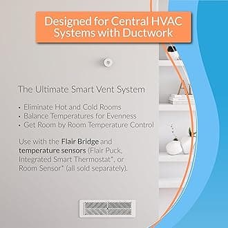Flair Smart Vent 4x12 (White), AC Vent Cover for Floors, Walls and Ceilings.