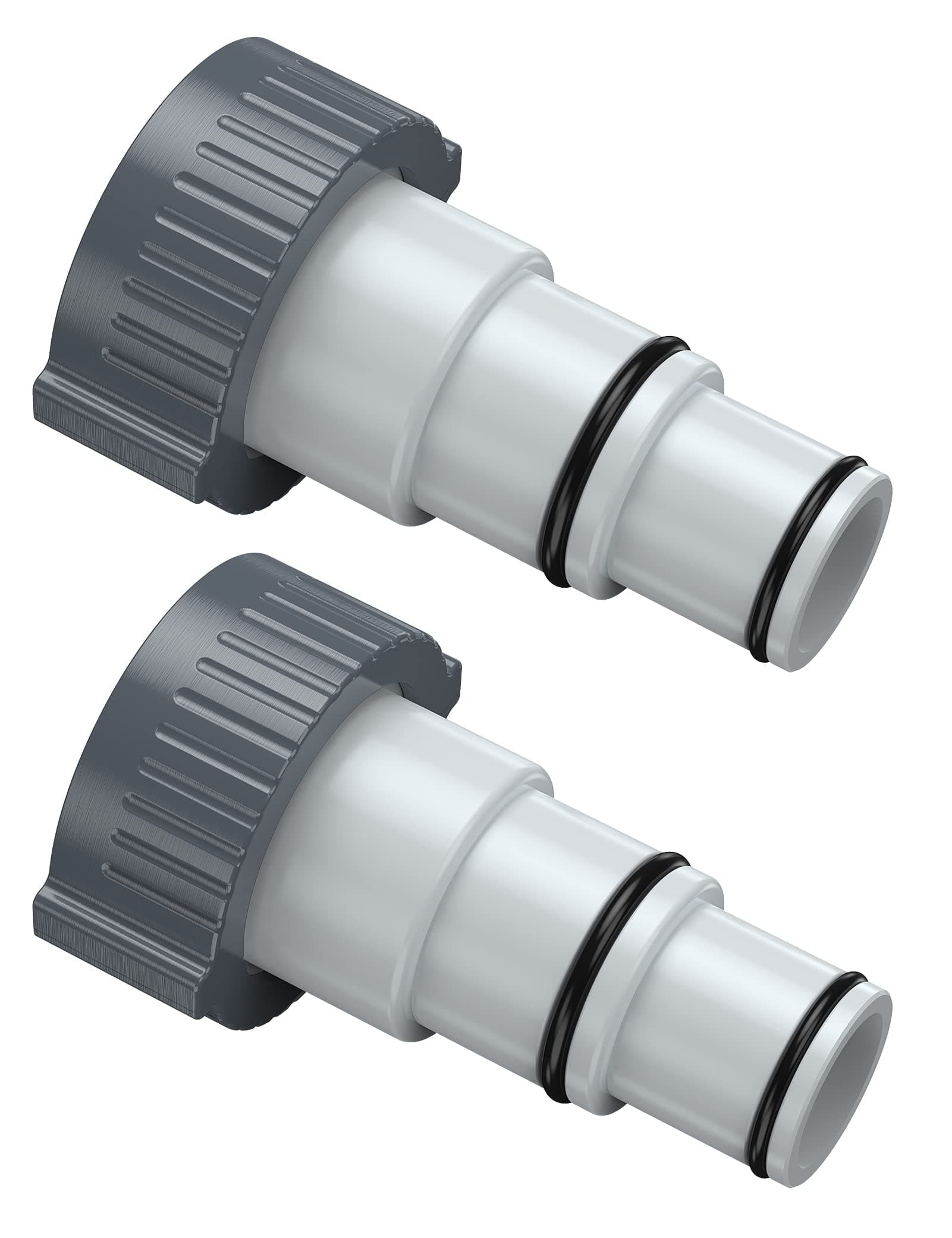 Replacement Hose Adapter A with Collar for Threaded Connection Pumps, To Adapt Small Hose [1-1/4in or 32mm] to Plunger Valve, Converts 1.5" and 1.25" Hoses for Intex Pool Sets, Type B for Intex Hose