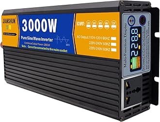 ELOMAS 3000W 4000W 5000W 6000W 8000W Pure Sine Wave Inverter Dc 12V 24V 48V To Ac 110V 220V Solar Inverter Converters Voltage Transformer For Home,Rv,Truck,Off-Grid Solar,3000W-12Vto220V
