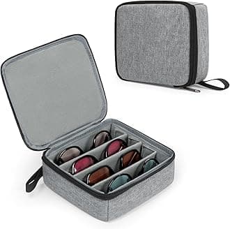 Bukere Travel Sunglasses Organizer Glasses Case, 3 Adjustable Slot for Multiple Eyeglasses, Hard Eyewear Box for Men Women