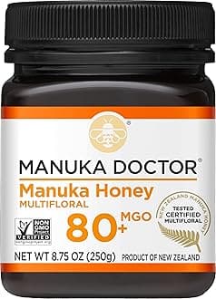 MGO 80+ Manuka Honey Multifloral, 100% Pure New Zealand Honey. Certified. Guaranteed. Raw. Non-GMO (8.75oz)