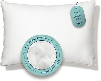 Sleep Essential Pillow, Standard Size – Medium Soft Feel, Down-Alternative Fill, Supports Side, Back & Stomach Sleepers