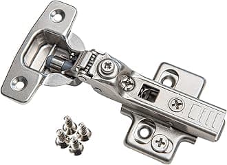 Soft Close Cabinet Hinge Set. 10 Frameless Half Overlay Cabinet Hinges for Kitchen Cabinets with Adjustable Closing Speeds.