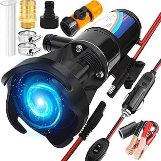 RV Macerator Pump, RV Water Pump 12V, Flojet Water Pump, Portable Quick Release Macerator Pump, Sewage Pump with Garden Hose Discharge Port, Water Pump Kit for Boat Marine RV Camper
