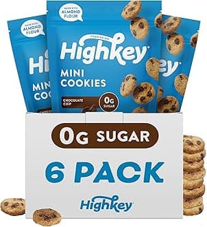 Keto Chocolate Chip Mini Cookies - Gluten Free Sugar Free Cookies Keto Snack Low Carb Snacks Healthy Protein Diabetic Dessert Food Low Sugar Treat Diet Friendly Sweets Keto Food 6 Pack