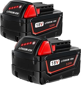 2 Pack 5.0Ah 18V Replacement Batteries for Milwaukee M18 Battery 48-11-1850 48-11-1860, Compatible with All Milwaukee 18v Tools