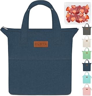 KUBYA Lunch Box for Women, Lunch Bag for Women Men Adult Simple Lunchbox Reusable Lunchbag Insulated Lunch Boxes Large Capacity Cute Lunch Tote Bag, with Food Storage Bags for Work, Office or Picnic