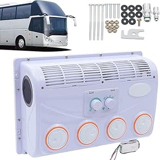 ELOMAS Truck Rv Rooftop Air Conditioner,Conditioning Evaporator Assembly,12V/24V DC Air Conditioner Truck RV Excavator Van Farm Vehicle Type Air Conditioner,12V