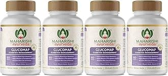 Maharishi Ayurveda Glucomap For Diabetes Management | With Jamun, Karela, Neem, Arjuna | Help Control Blood Sugar Levels| Helps In Blood Sugar Metabolism | 60 Tablets Pack Of 4