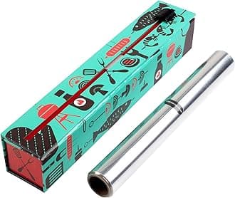 ChicWrap BBQ Tools Foil Dispenser with 12" x 30' Roll of Professional Aluminum Foil - Reusable Dispenser with Slide Cutter