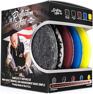 The Rag Company Buff and Shine Reflection Artist Complete 6" Buffing Kit QP-6RA