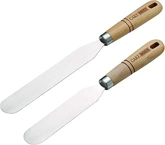 Wooden Tools and Gadgets 2-Piece Stainless Steel Icing Spatula Set