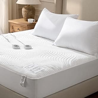 Bedsure Heated Mattress Pad King - Bed Warmer with Memory & Preheat Functions, 12-Hour Auto Off & 10 Heat Settings, Dual Controllers, Fast Heating, Jacquard Electric Mattress Pad King, 78"x80"