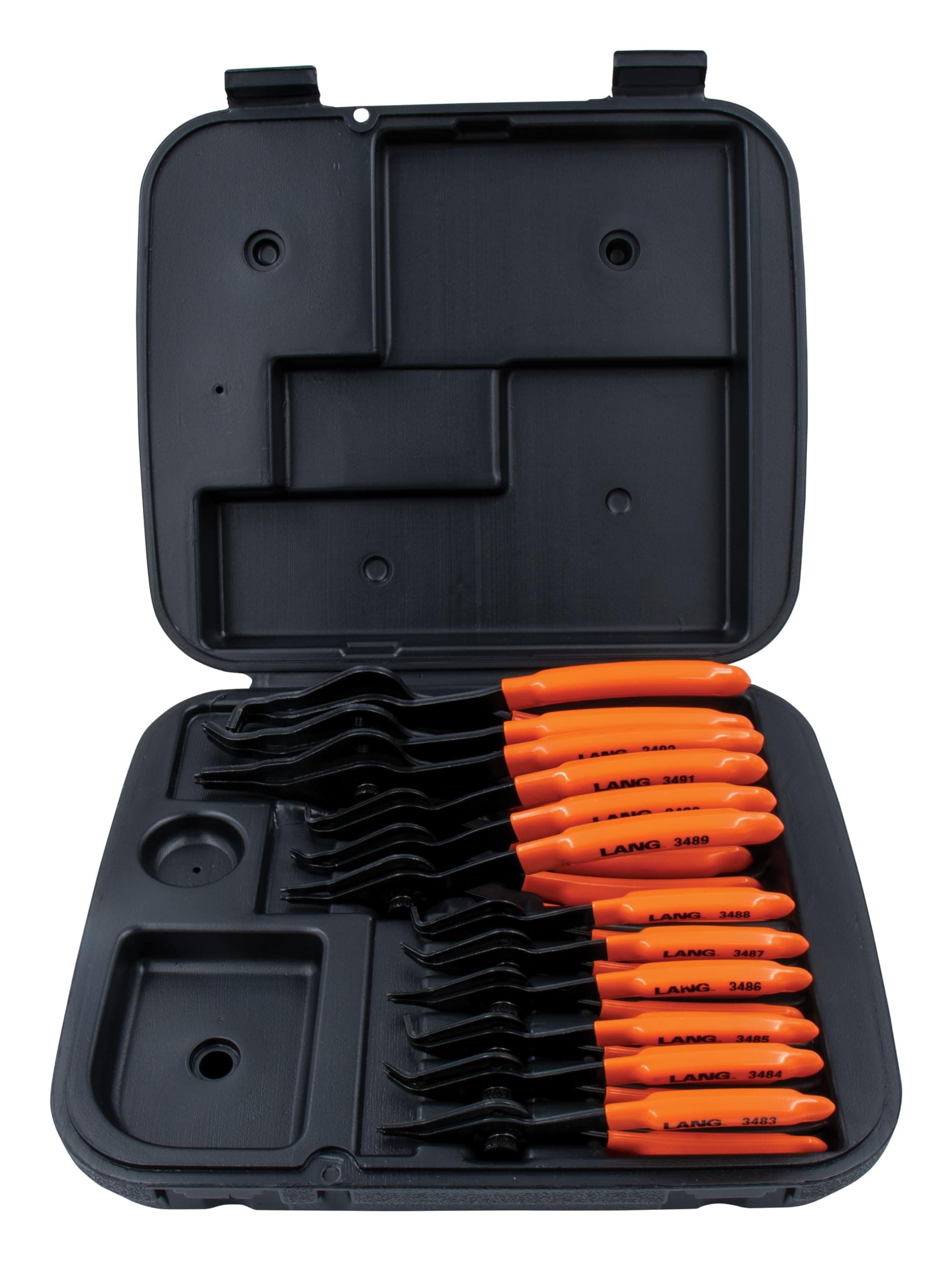 Lang Tools (3495) 12-Piece Fixed Tip Combination Internal/External Snap Ring Pliers Set