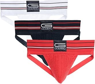 GOLBERG Athletic Supporter - Naturally Contoured Waistband - 3 Packs of Multiple Colors