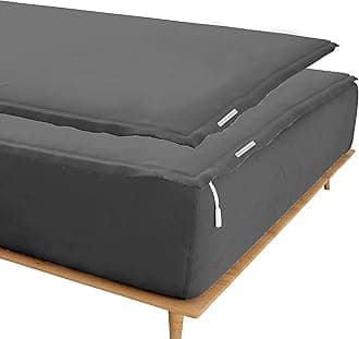 Zip On Sheets™ Zipper Fitted Sheet Queen Size - Upto 16” Inch Deep Pockets - Includes 1 Fitted Sheet Base & 2 Zip-On Sheets - Easy to Use, Sateen Cotton 500 TC Fitted Sheet - Dark Grey
