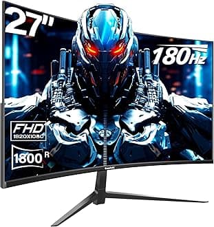27" Curved Gaming Monitor 165Hz, 144Hz PC Monitor 1ms Full HD 1080P, 1800R Frameless Computer Monitor