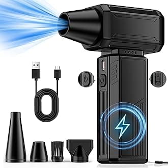 Compressed Air Duster, 180000RPM Electric Air Duster for Cleaning Keyboard & PC Stepless Speed Adjustable Rechargeable Cordless Jet Dry Blower Air Blower for Home Car Computer