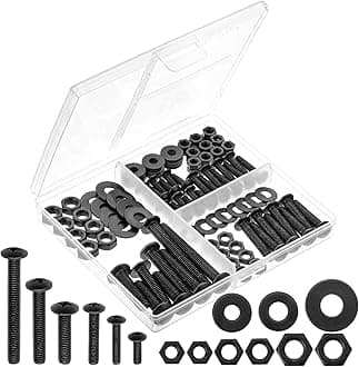 Mr. Pen- Bolts, Nuts, and Washer Assortment Kit, 113 pcs, Black, Nuts and Bolts Assortment Kit, Assorted Nuts and Bolts, Nut Bolt and Washer Assortment, Bolt and Nut Assortment