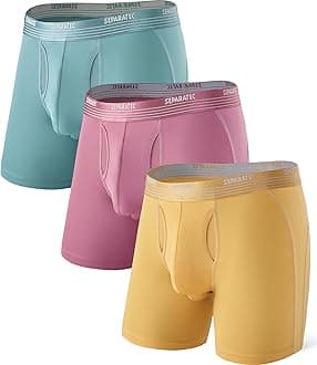 Men's Boxer Briefs Underwear Dual Pouch Quick Dry Polyamide Sports Underwear 3 Pack Breathable Soft