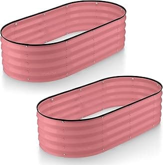 Galvanized Raised Garden Beds Outdoor // 4×2×1 ft (2-Pack) Planter Raised Beds for Gardening, Vegetables, Flowers // Large Metal Garden Box (Pink) // Patented Tool-Free Design