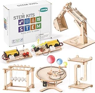 STEM Science Kits for Kids Ages 8-12 8-10, Wood Building Crafts Kits for Boys, STEM Toys for Ages 8-13 9 10 11 Year Old Gifts, Kids Science Engineering Experiment Projects, 3D Wooden Puzzles 10-12