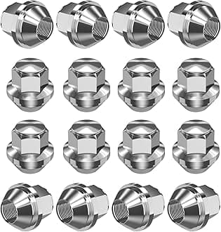 RUIZHI 16 pcs Alloy Wheel Nuts - M12x1.5 | 19mm Hex with Taper Washer - High-Strength Lug Nuts Compatible with Ford F-150/Escort, Ford Fiesta Focus Fusion, for Lincoln (Set)