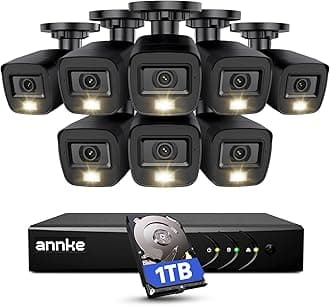 ANNKE 3K Lite Wired Security Camera System Outdoor with AI Human/Vehicle Detection, 8CH H.265+ DVR and 8 x 1920TVL 2MP IP67 Home CCTV Cameras with Smart Dual Light, Color Night Vision, 1TB Hard Drive