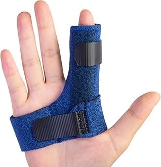 Sumifun Finger Brace for Hands, Finger Splints with 2 Gel Sleeves for Mallet Finger, Trigger Finger, Finger Supports with Built-in Aluminium Bar for Sprains, Pain Relief, Sports Injury, Blue