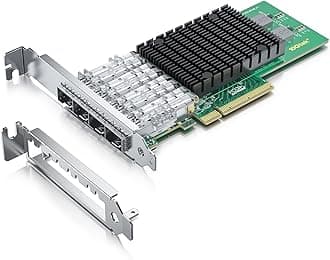 10Gtek 10Gb PCI-E NIC Network Card, Quad SFP+ Port, with Original Intel X710-BM1 Controllers, PCI Express Ethernet LAN Adapter Support Windows Server/Linux/VMware ESXi, Compare to Intel X710-DA4