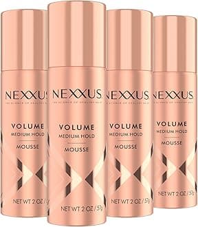 Travel Mousse, Volume Medium Hold 4-Pack – 72-Hour Anti-Humidity Shield, 48-Hour Frizz Control, Rose Fragrance, 2 Oz Ea